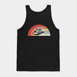 Retro Vintage Truck Trailer Truck Driving Trucker Truck Lover Gift Tank Top